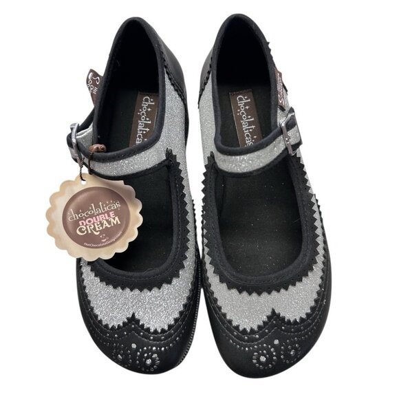 Chocolaticas Hot Chocolate Designs Double Cream Glitter Mary Janes SIZE 5 NWT - Picture 3 of 5